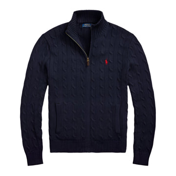 Ralph Lauren Blue Cable Knit Quarter Zip